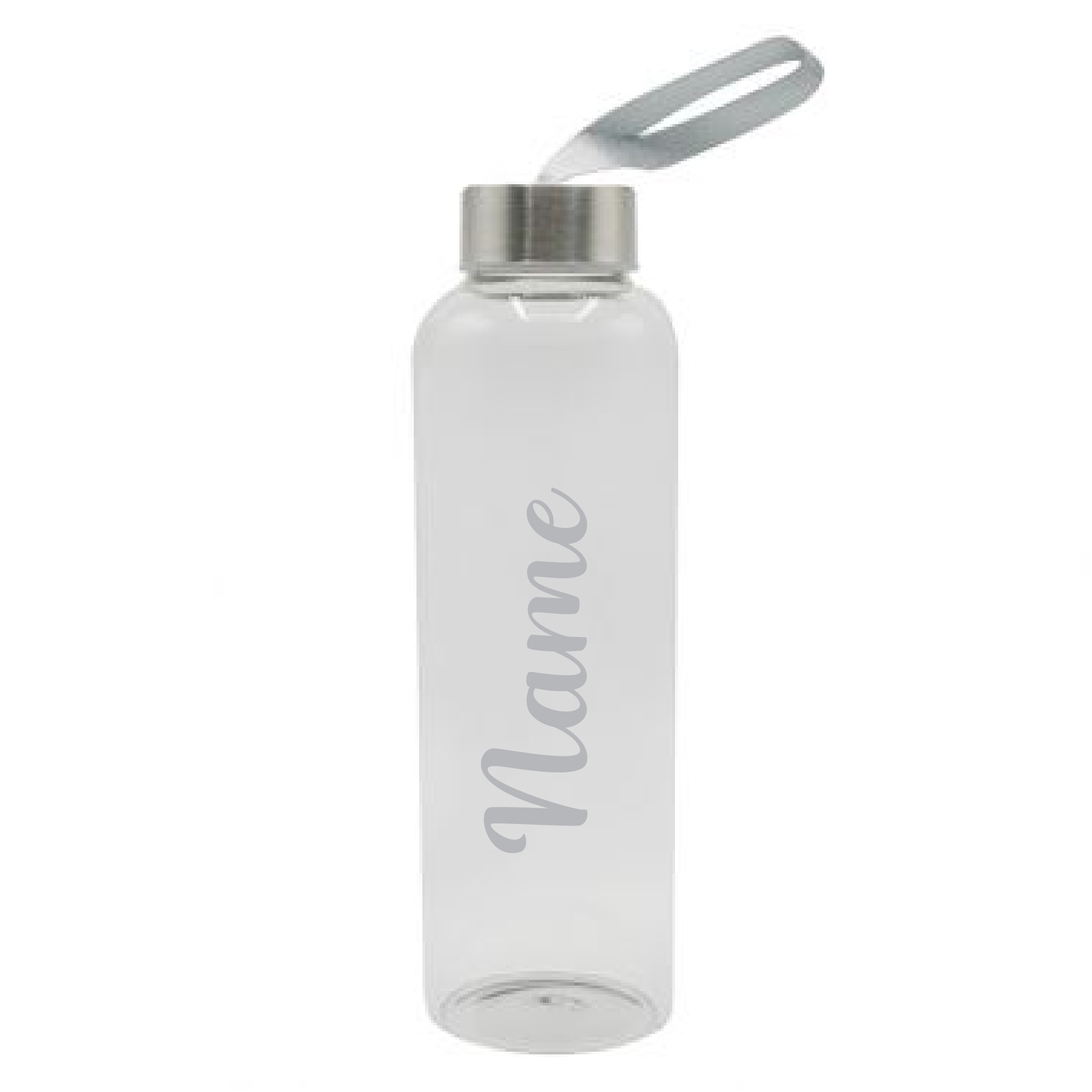 Silver Personalised Glass Water Bottle